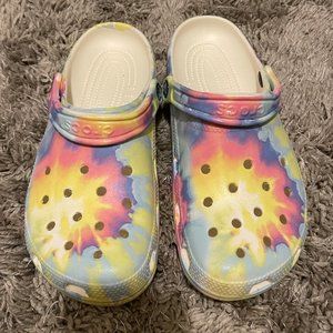 Pastel White/ Tie Dye CROCS